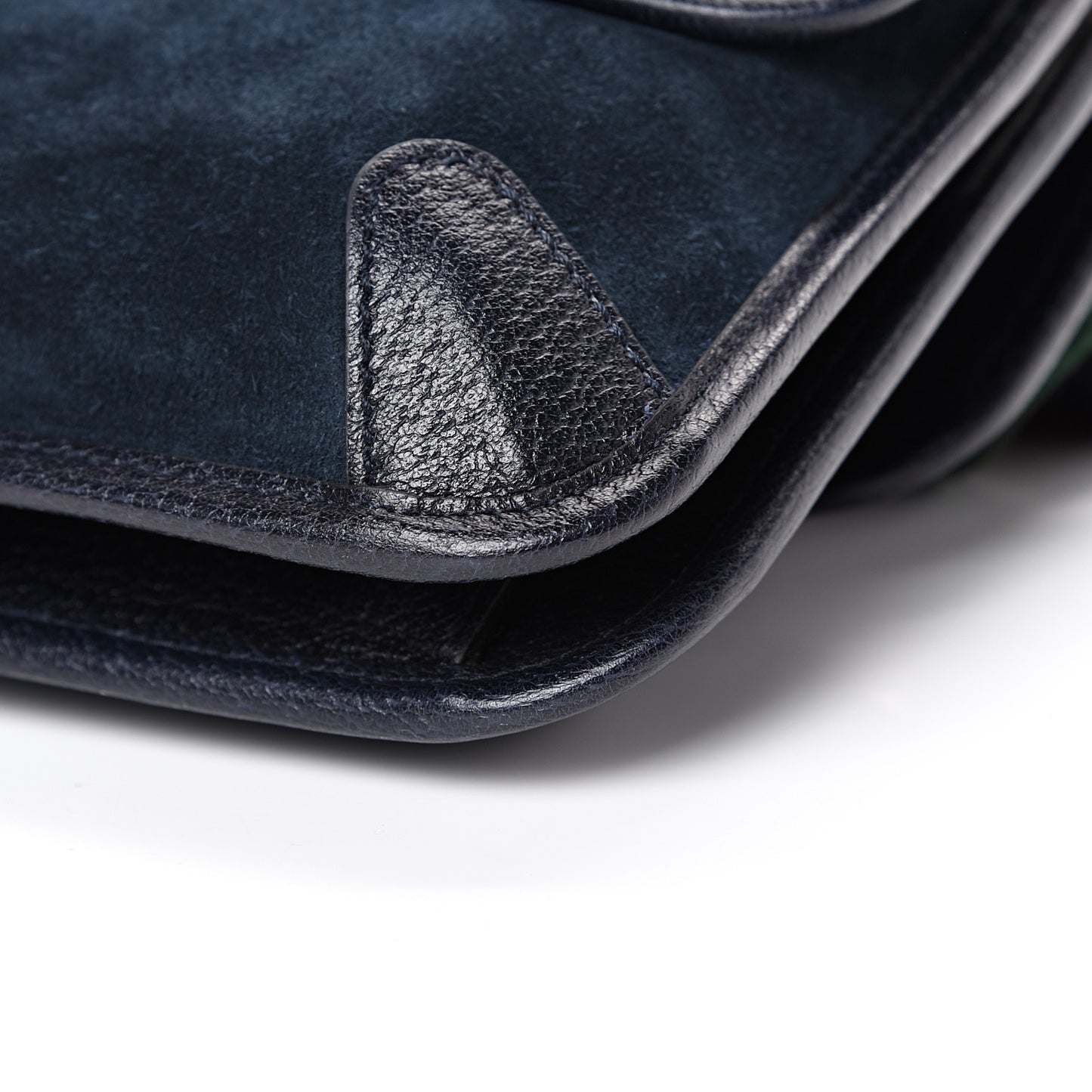 Suede Web Small Neo Vintage Double Flap Messenger Bag Blue