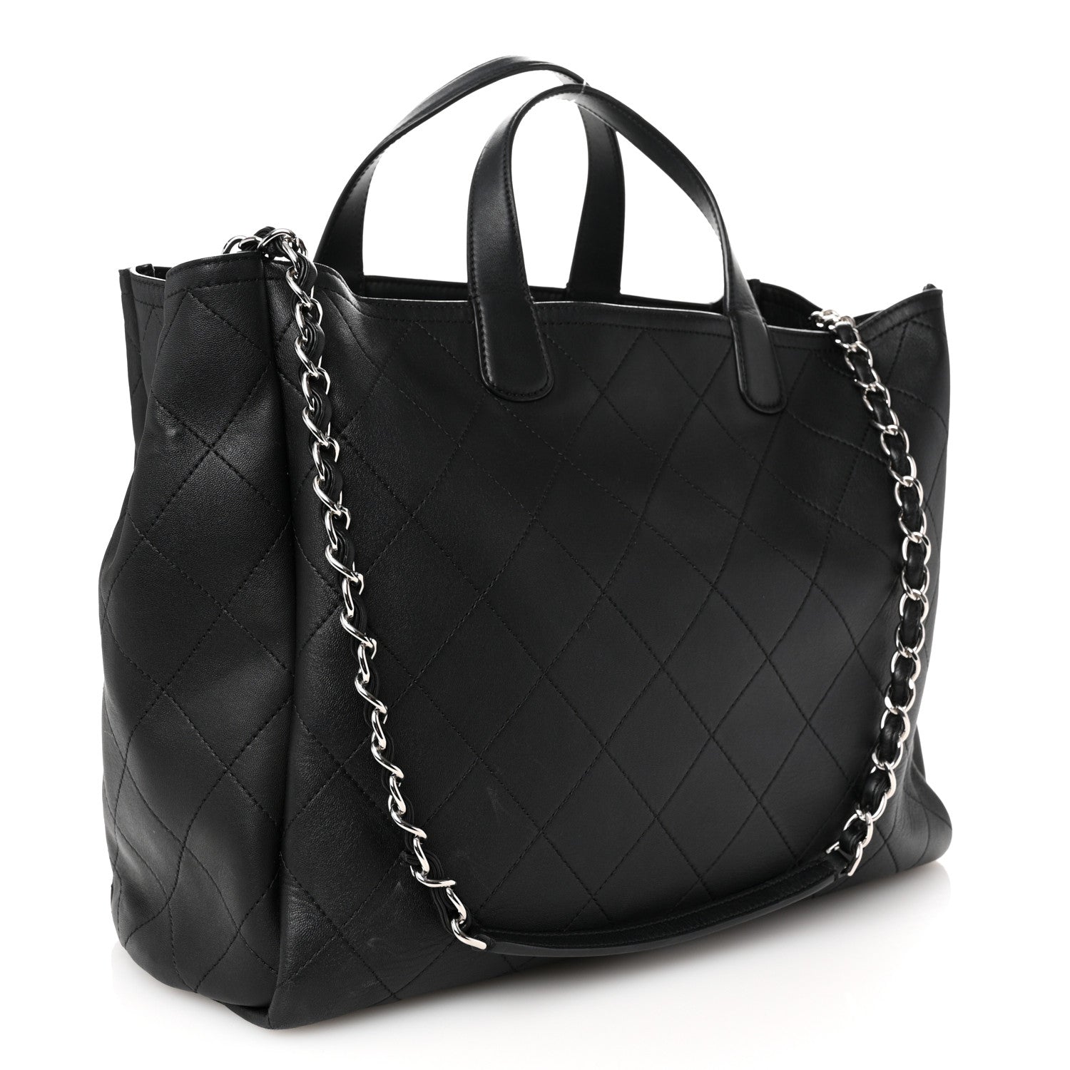 Chanel Calfskin Stitched Large Lady Coco Shopping Tote Black 3 of 10