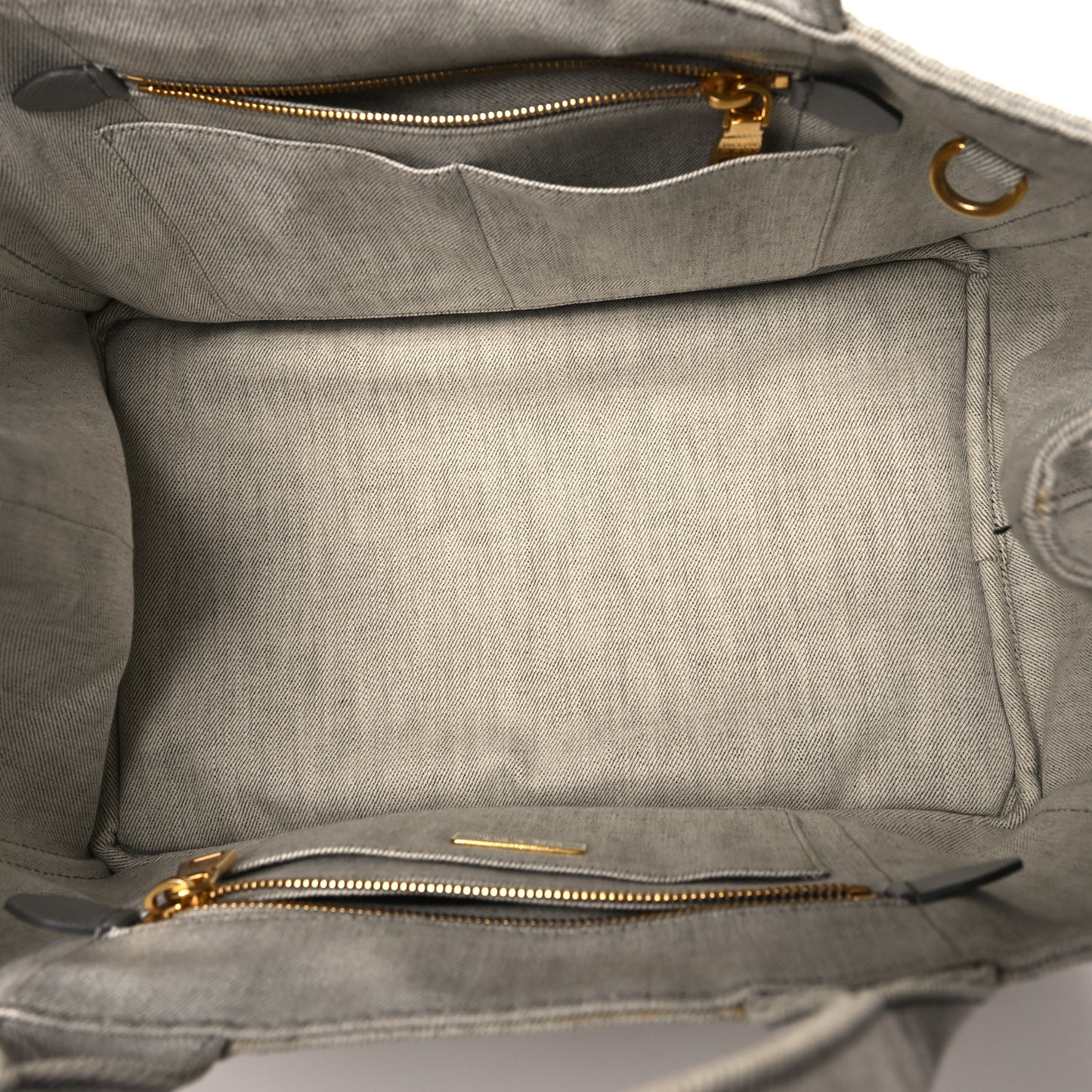 Denim Logo Tote White