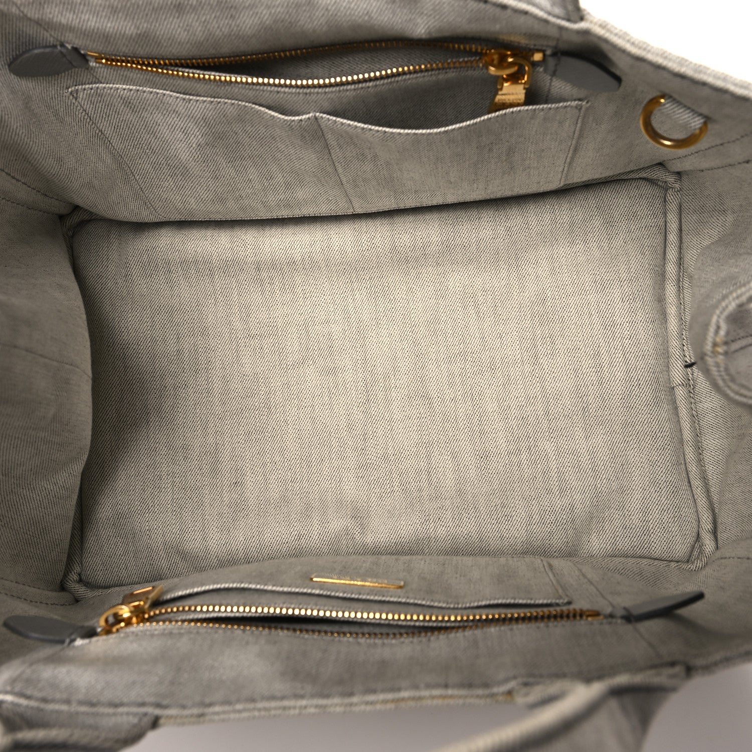 Prada Denim Logo Tote White 5 of 13