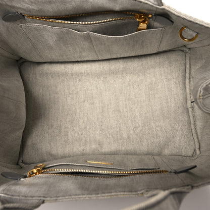 Prada Denim Logo Tote White 5 of 13
