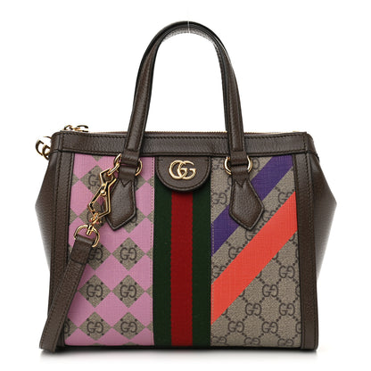 Gucci GG Supreme Monogram Equestrian Web Small Ophidia Tote Bag Beige Multicolor New Acero 1 of 10