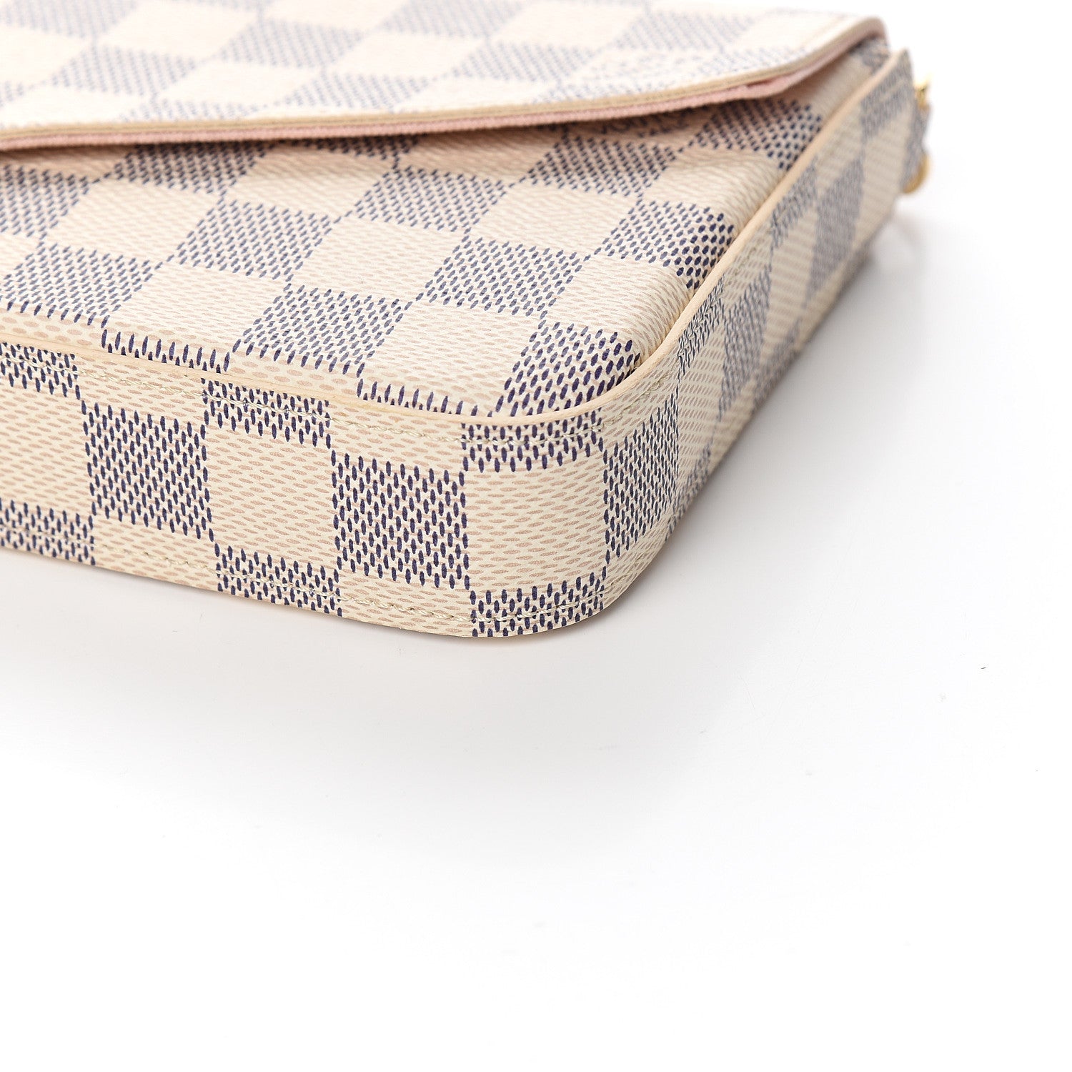 Louis Vuitton Damier Azur Pochette Felicie Chain Wallet Rose Ballerine 9 of 10