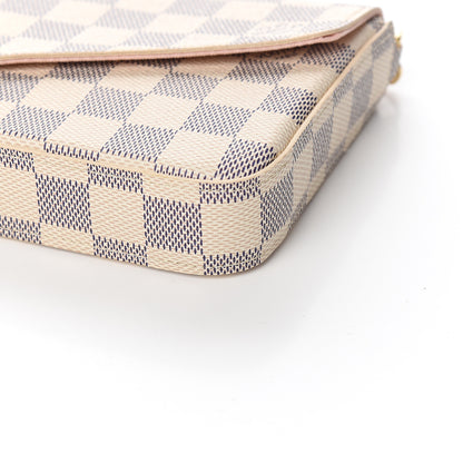 Louis Vuitton Damier Azur Pochette Felicie Chain Wallet Rose Ballerine 9 of 10