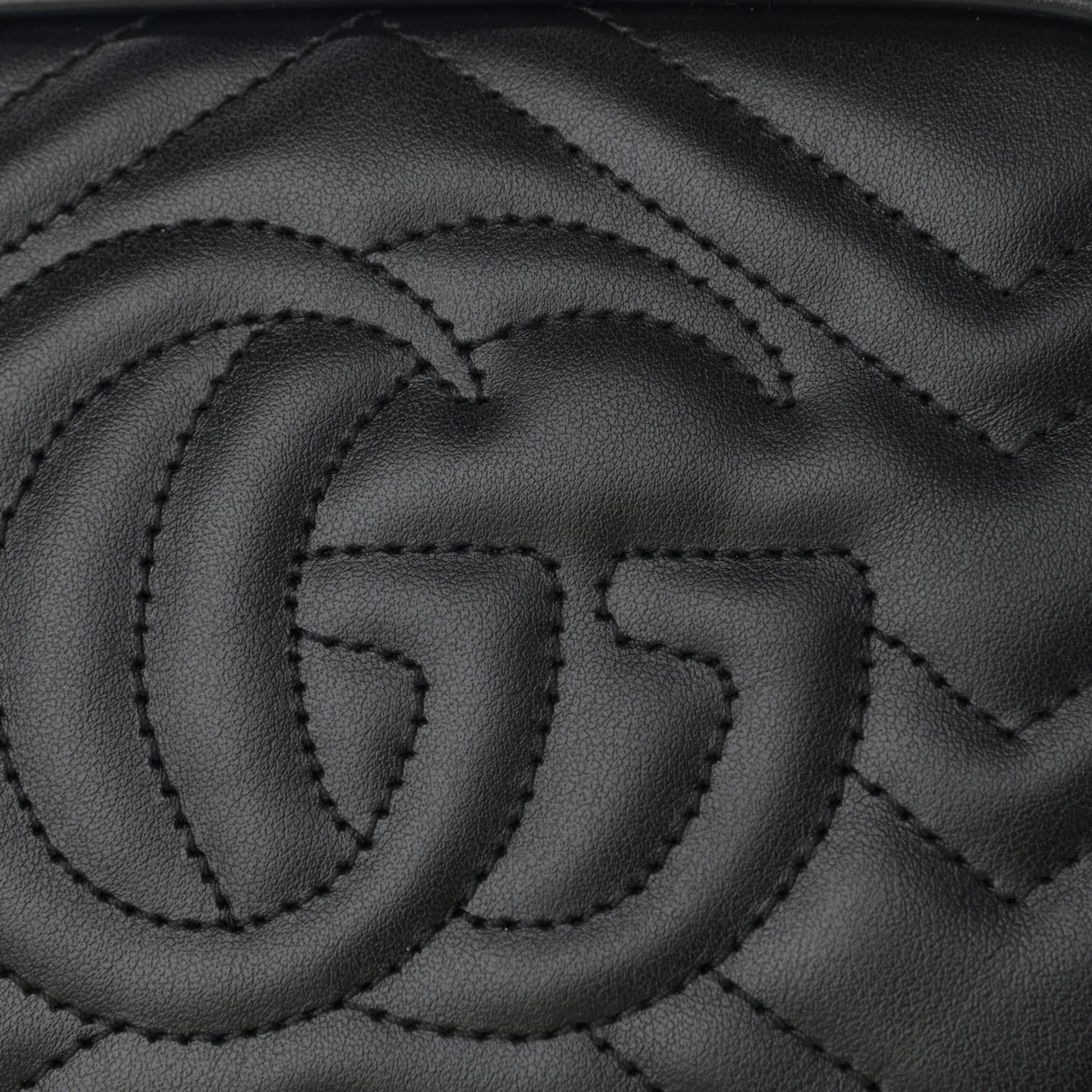 Calfskin Matelasse Mini GG Marmont Chain Shoulder Bag Black