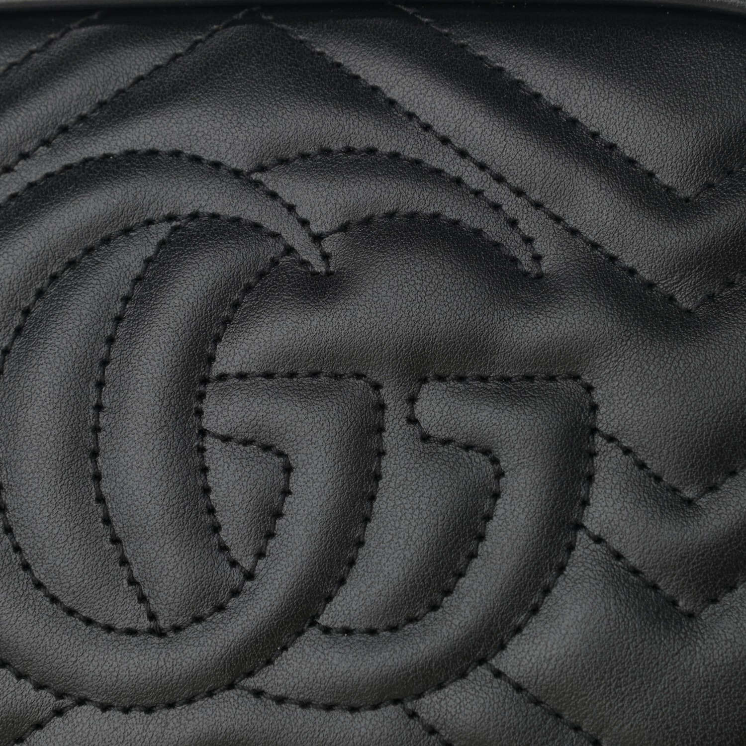 Gucci Calfskin Matelasse Mini GG Marmont Chain Shoulder Bag Black 12 of 12