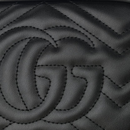 Gucci Calfskin Matelasse Mini GG Marmont Chain Shoulder Bag Black 12 of 12