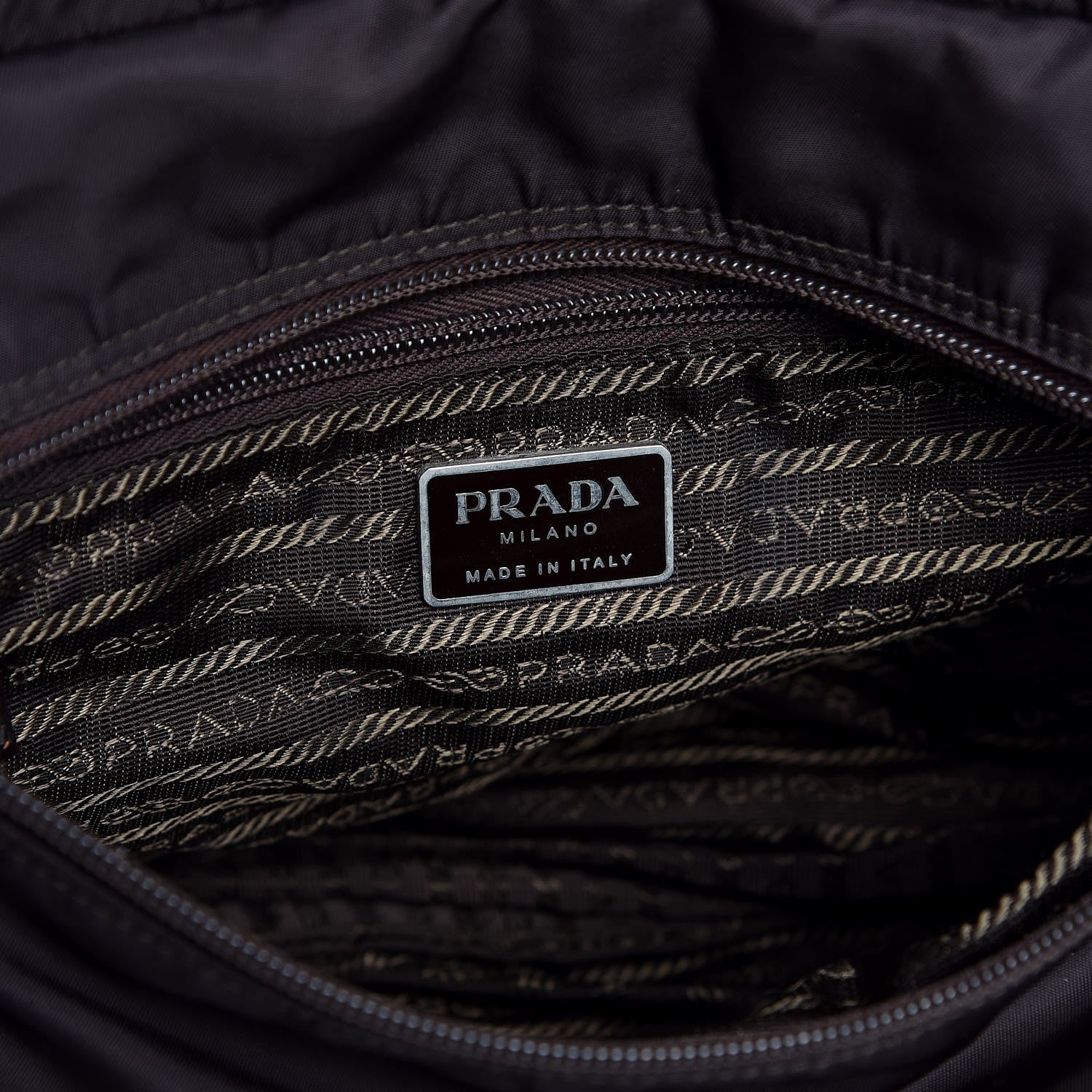 Prada Tessuto Nylon Messenger Bag Brown 6 of 13