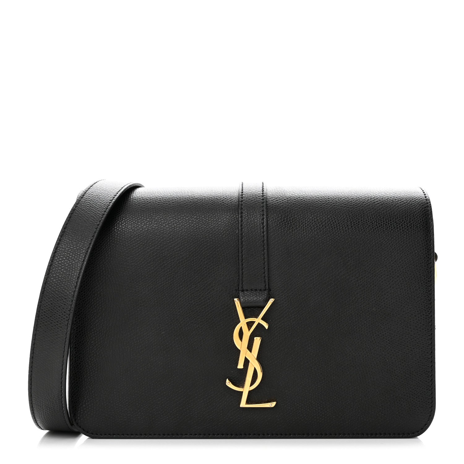 Saint Laurent Textured Calfskin Medium Classic Monogram Universite Bag Black 1 of 11