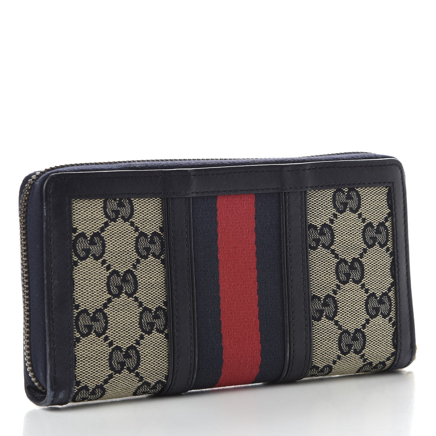 Monogram Web Rania Zip Around Wallet Navy