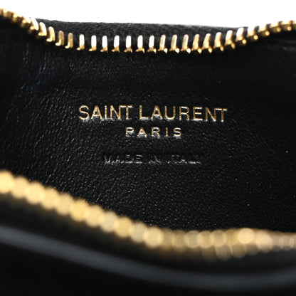 Saint Laurent Grained Calfskin Monogram 5 Fragments Zip Pouch Card Holder Black 5 of 8