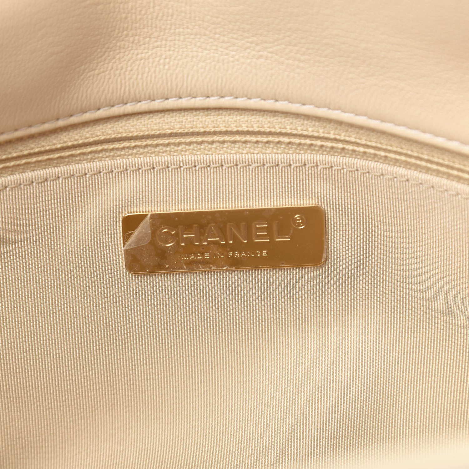 Chanel Goatskin Quilted Large Chanel 19 Flap Beige 6 of 10