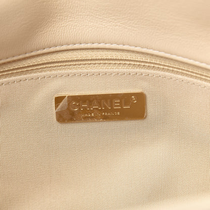 Chanel Goatskin Quilted Large Chanel 19 Flap Beige 6 of 10