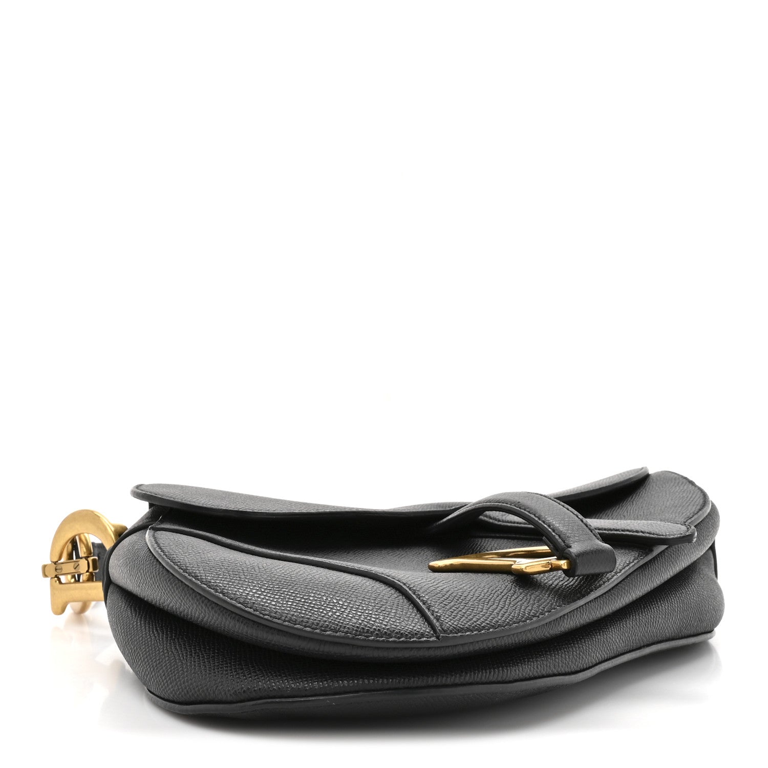 Christian Dior Grained Calfskin Saddle Bag Black 4 of 12