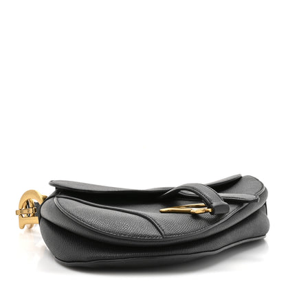 Christian Dior Grained Calfskin Saddle Bag Black 4 of 12