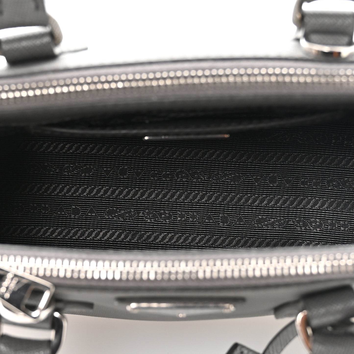 Saffiano Micro Galleria Double Zip Tote Marmo