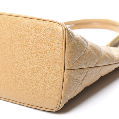 Chanel Caviar Quilted Medallion Tote Beige 6 of 10