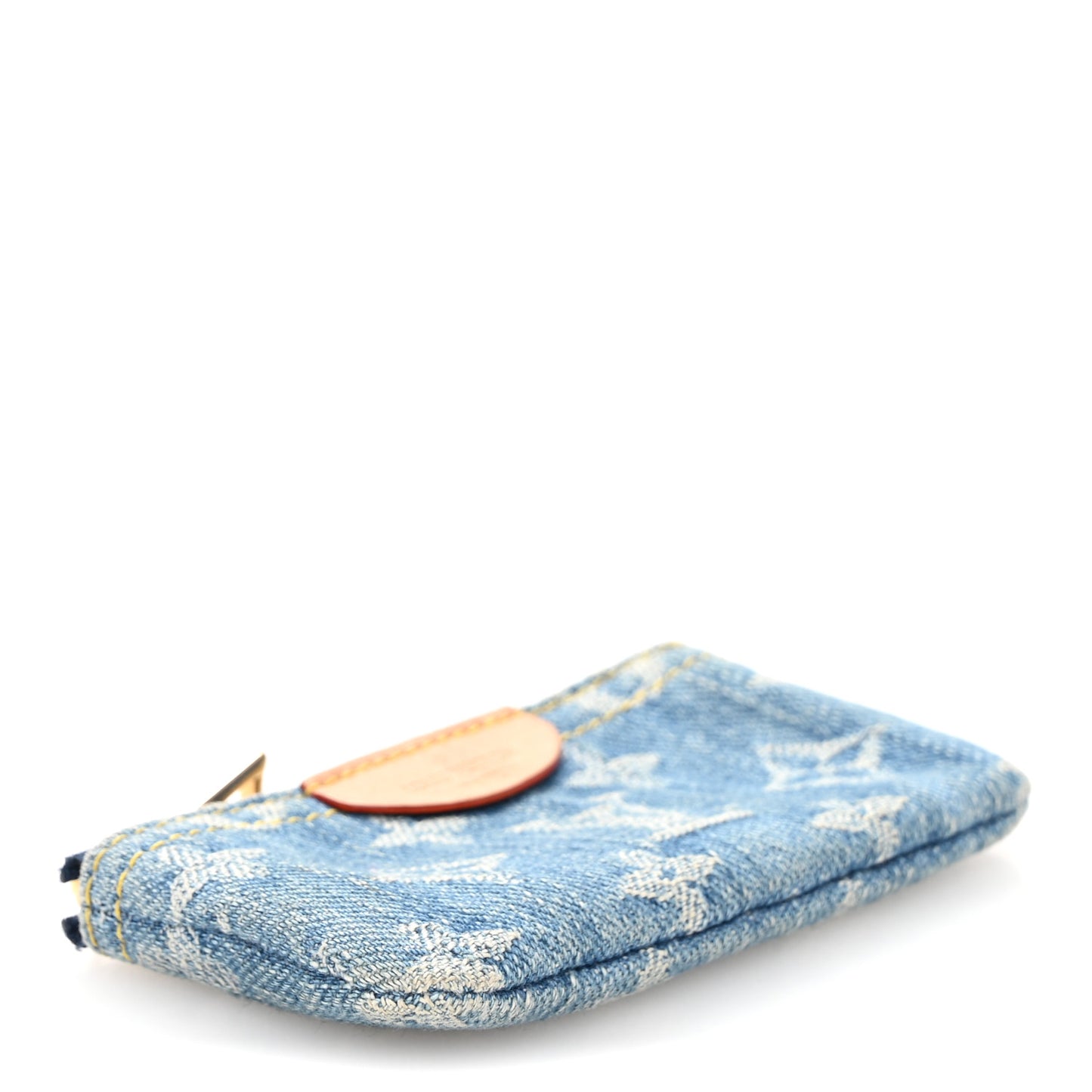 Monogram Denim Key Pouch Denim Blue