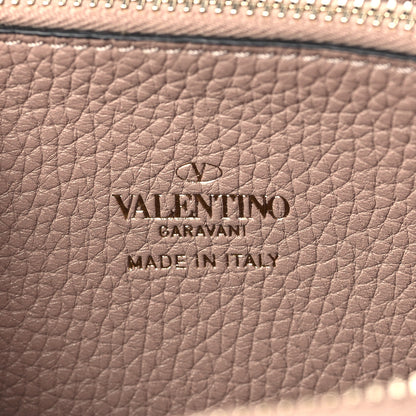 Valentino Garavani Pebbled Calfskin Rockstud Zip Around Wallet Poudre 6 of 7