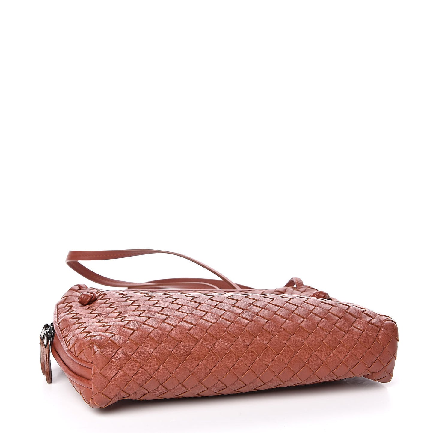 Nappa Intrecciato Nodini Crossbody Rust