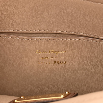 Salvatore Ferragamo Calfskin Sofia Shoulder Bag New Moka 7 of 10