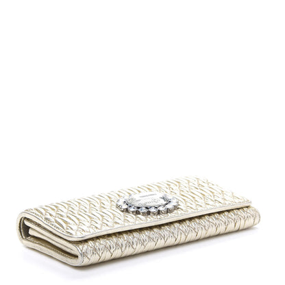 Miu Miu Metallic Nappa Matelasse Crystal Clutch Pyrite 4 of 8