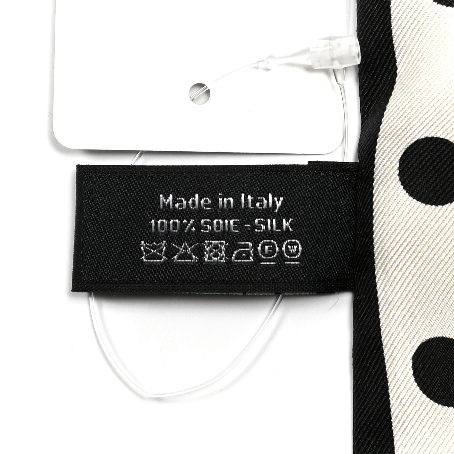 Chanel Silk Polka Dot CC Bandeau Scarf White Black 4 of 4