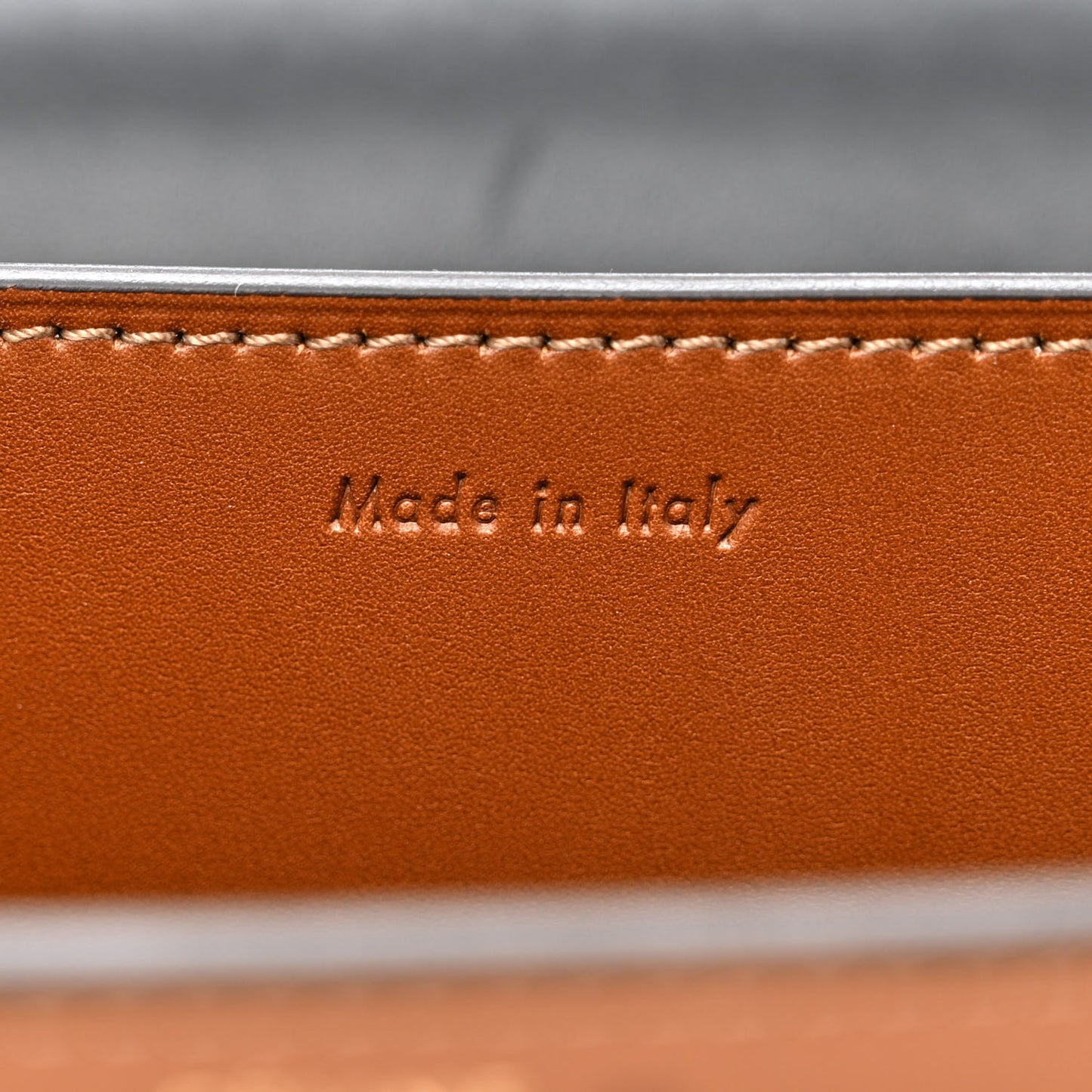 Smooth Calfskin Bi-Color Large Case Camel