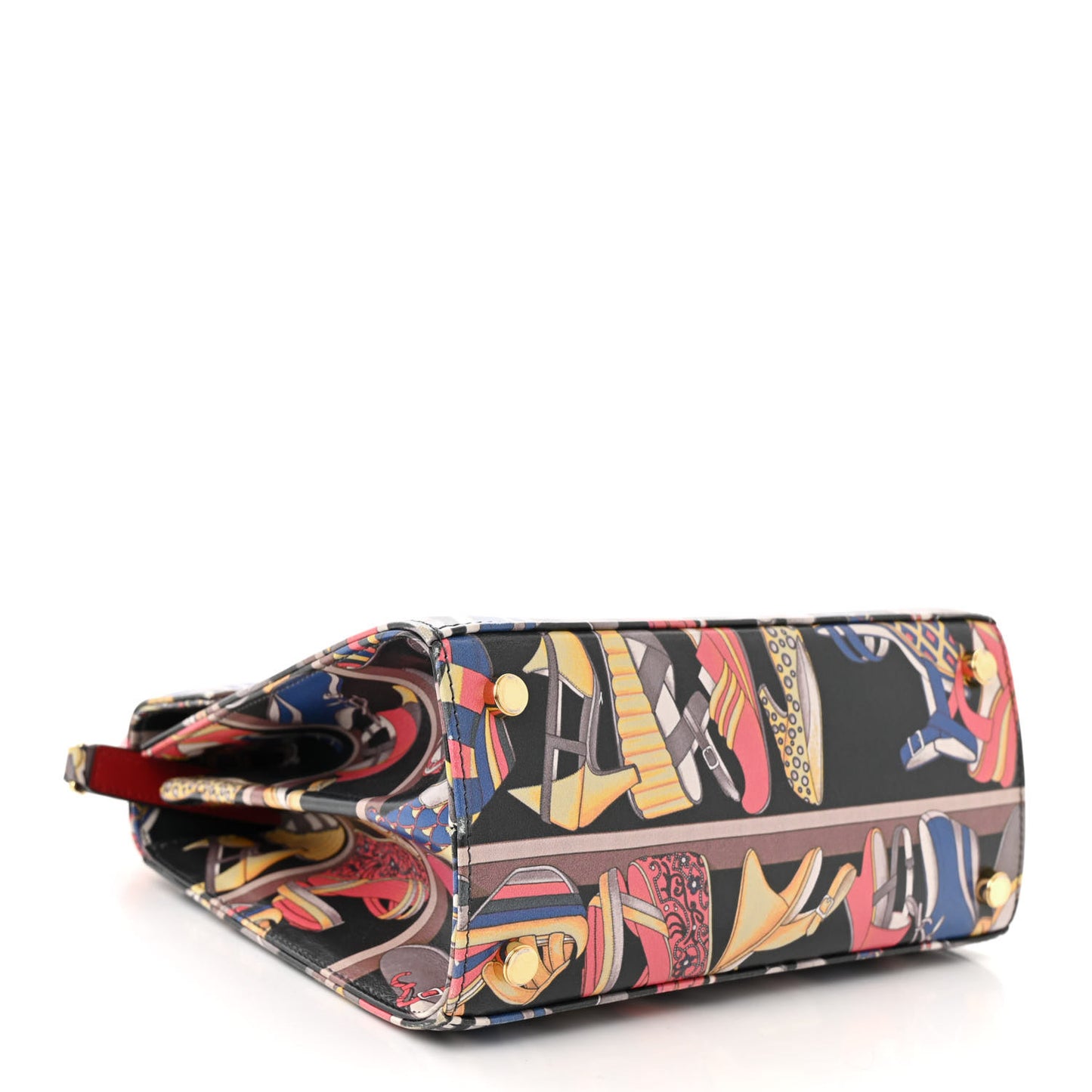 Calfskin Printed Small Iconic Top Handle Bag Multicolor