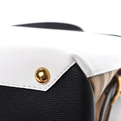 Burberry Derby Calfskin House Check Medium Camberley Chalk White Black 9 of 11