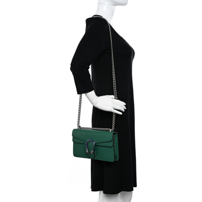 Gucci Dollar Calfskin Enamel Small Dionysus Shoulder Bag Emerald Electric Blue 2 of 10