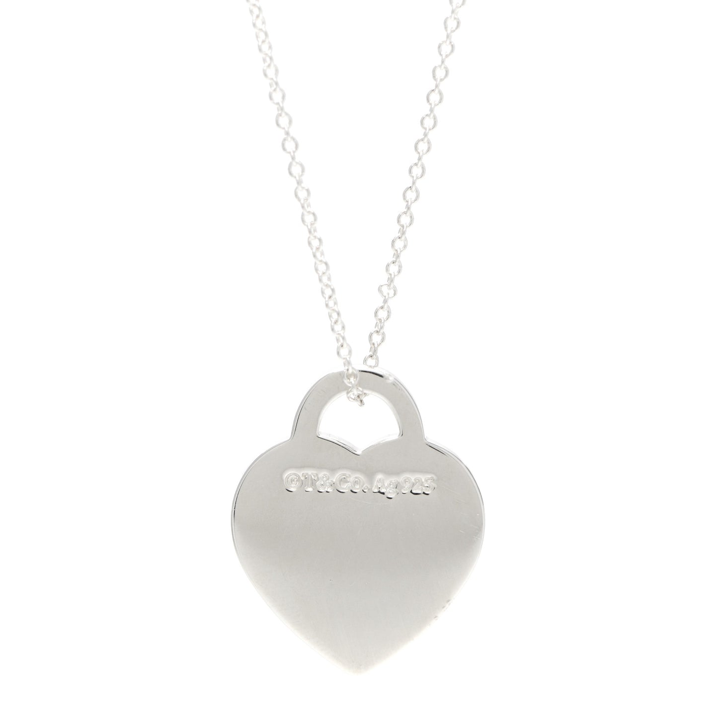 Sterling Silver Diamond Small Return to Tiffany Heart Pendant Necklace