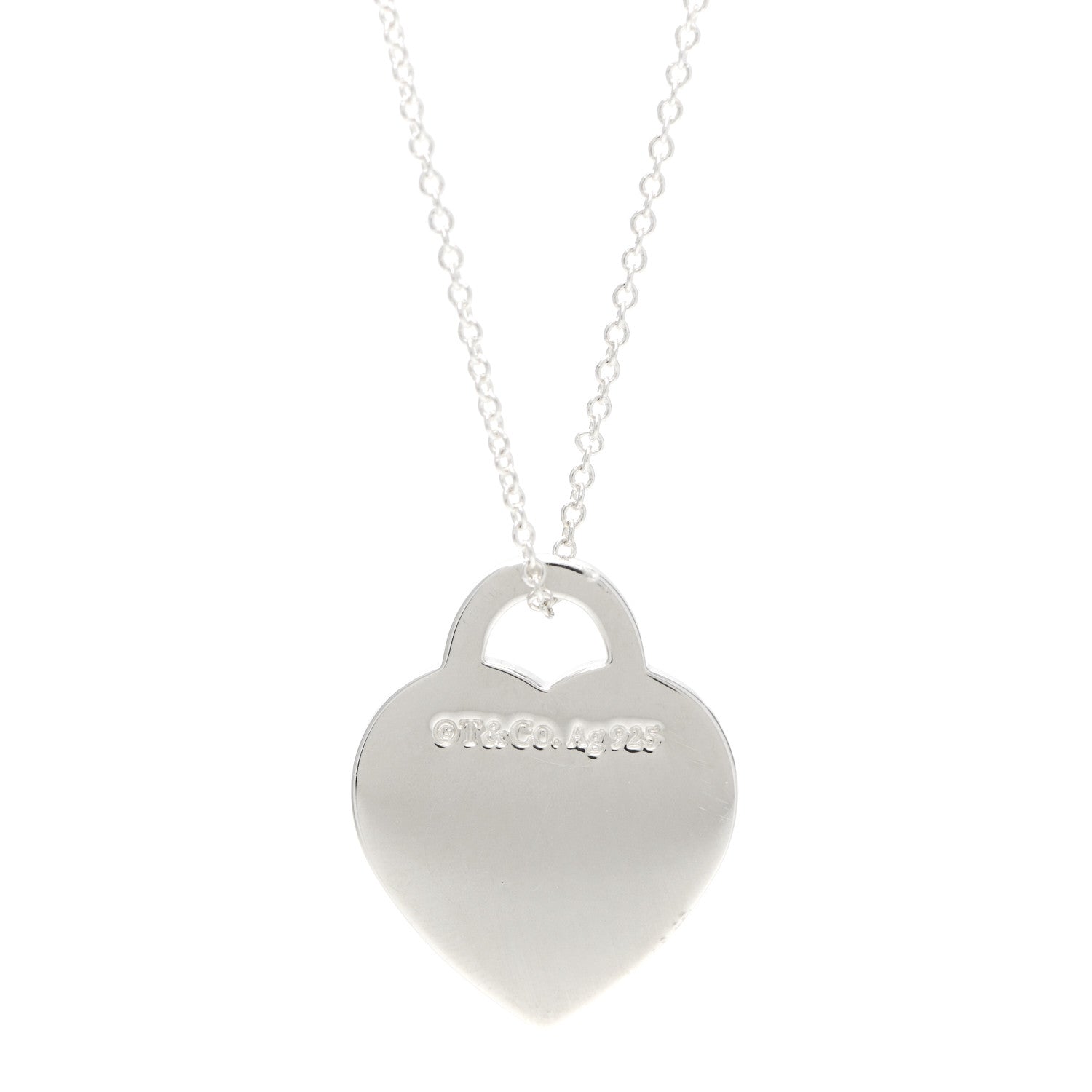 Tiffany Sterling Silver Diamond Small Return to Tiffany Heart Pendant Necklace 4 of 5