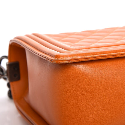 Chanel Lambskin Quilted New Medium Boy Flap Orange 11 of 12