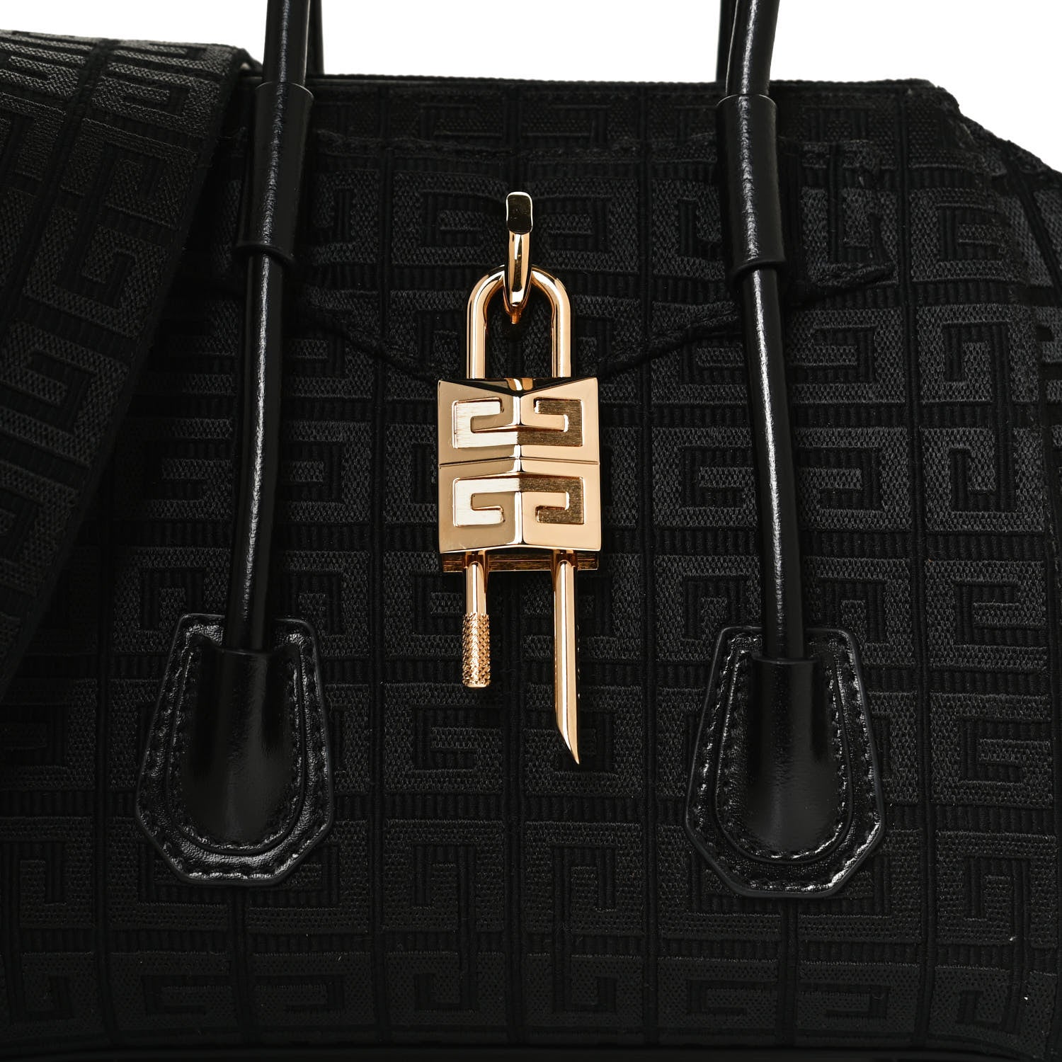 Givenchy Embroidered Canvas Mini Lock Antigona Shoulder Bag Black 6 of 8