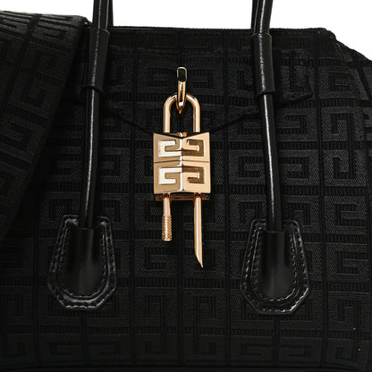 Givenchy Embroidered Canvas Mini Lock Antigona Shoulder Bag Black 6 of 8
