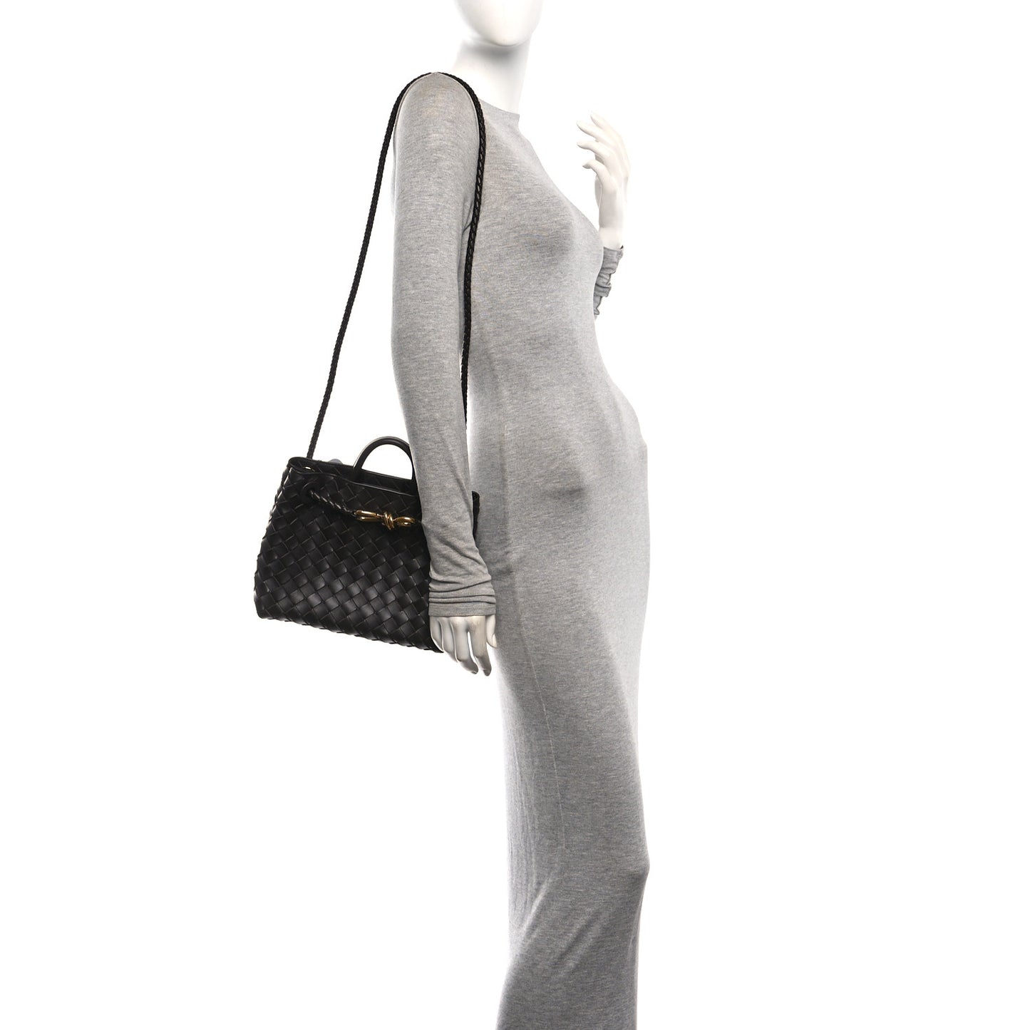 Nappa Intrecciato Small Andiamo Shoulder Bag Fondant