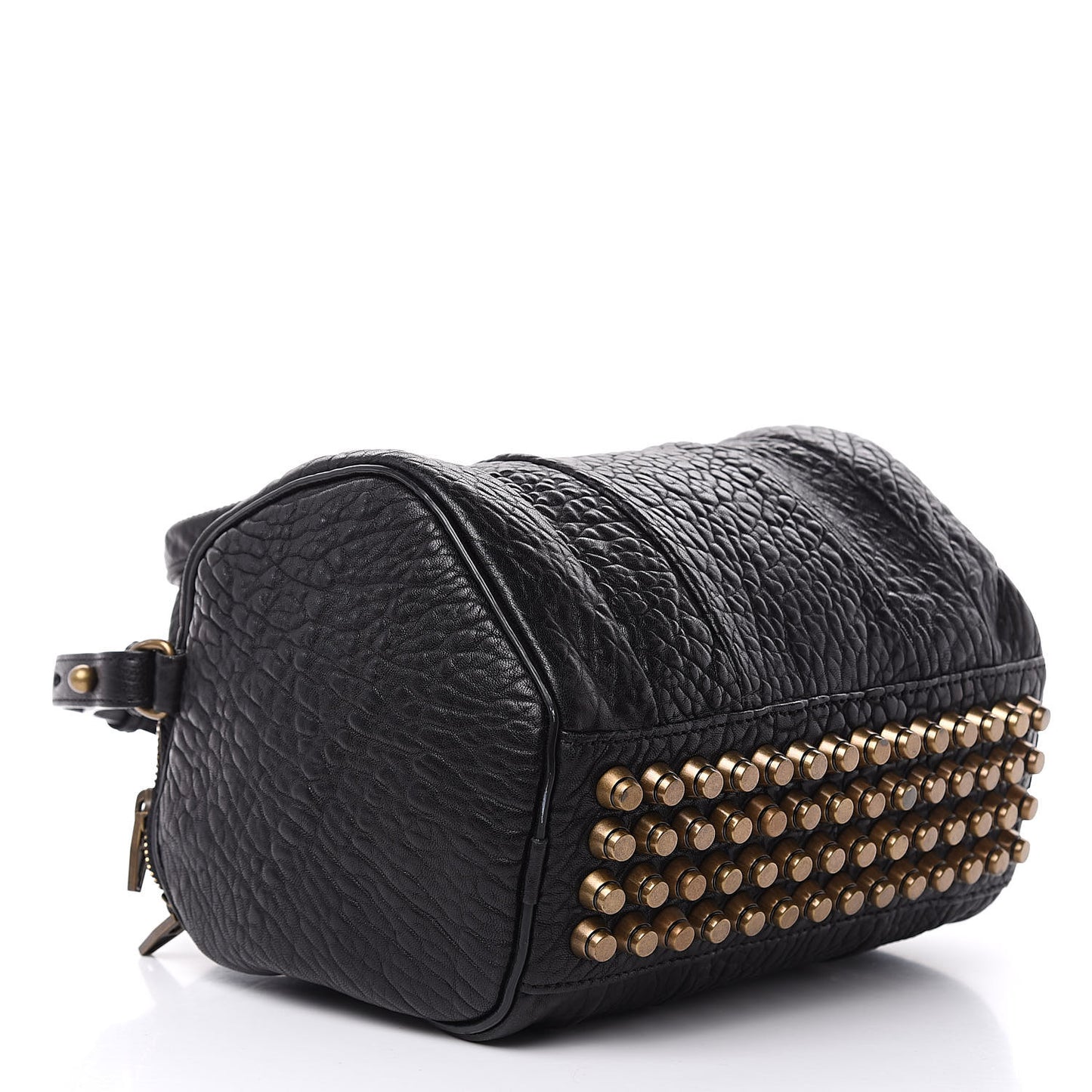 Pebbled Lambskin Rockie Black Antique Brass Hardware