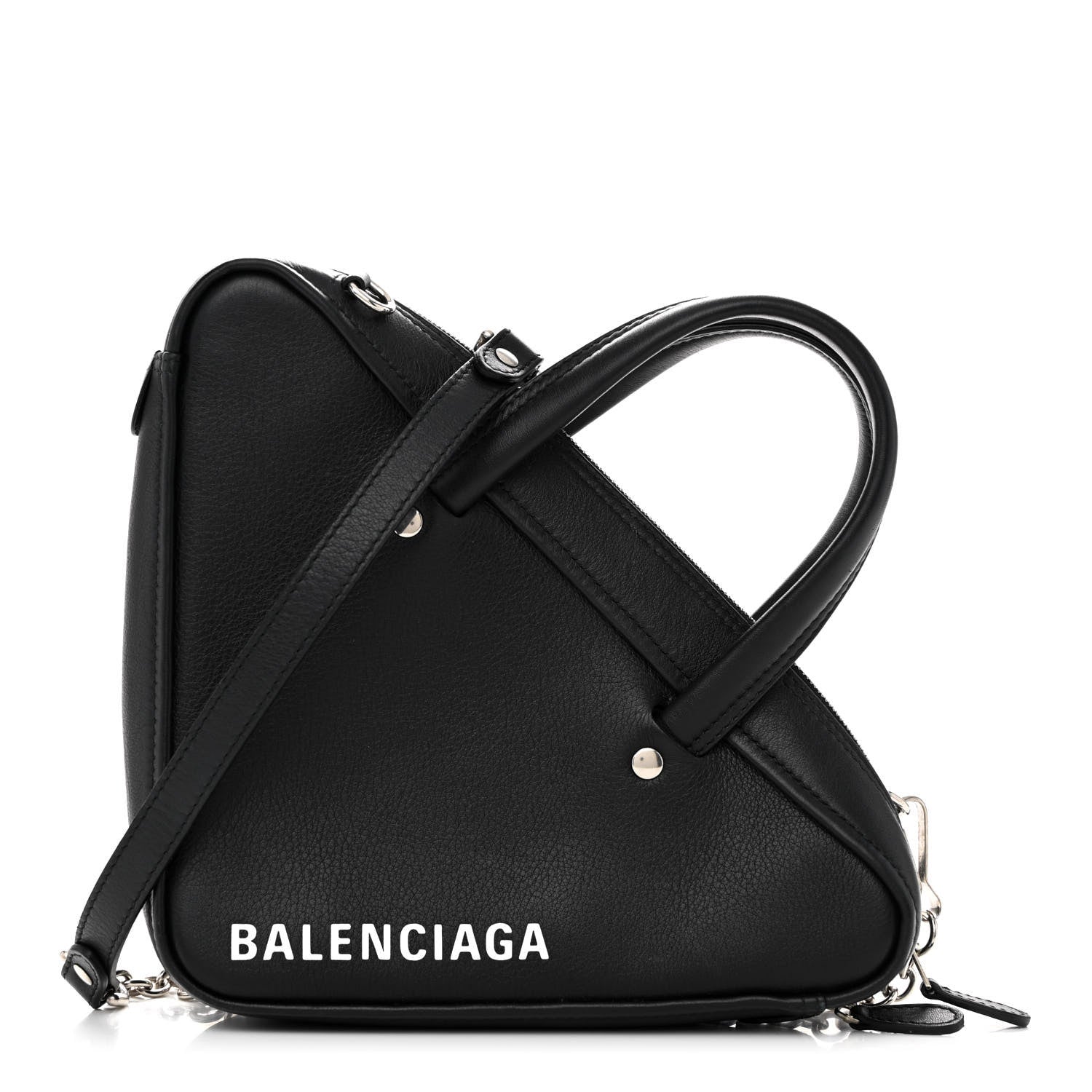 Balenciaga Calfskin XS Triangle Chain Duffle Black 1 of 10