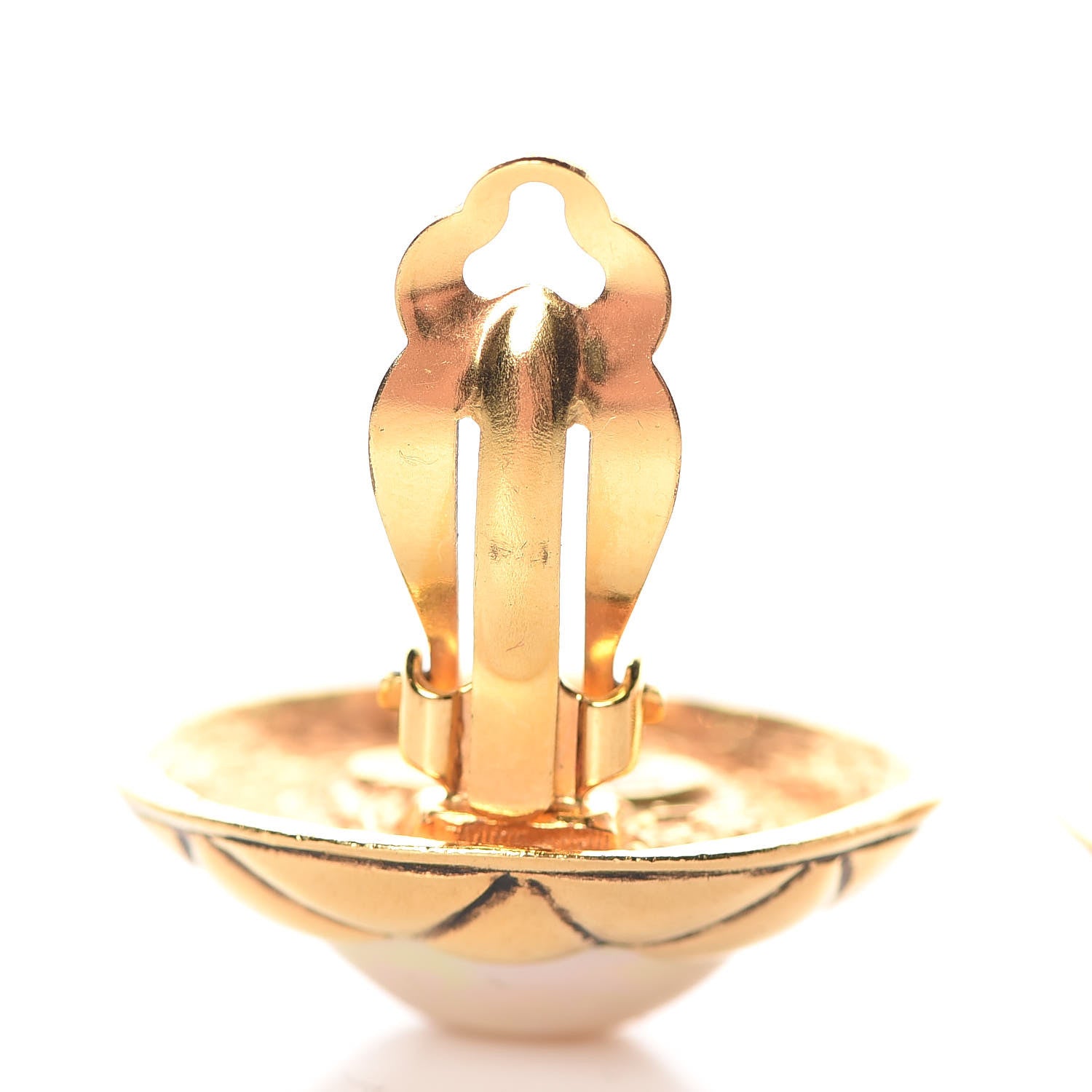 Chanel Pearl Clip On Earrings Gold 5 of 6