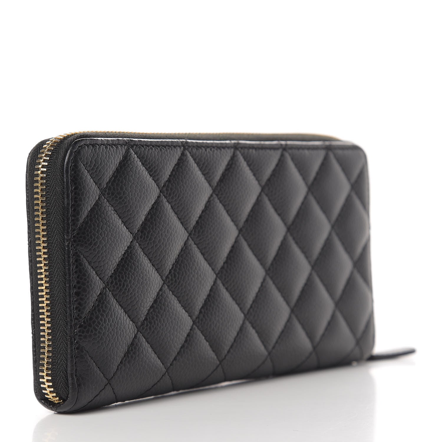 Chanel Caviar Quilted Large Gusset Zip Around Wallet Black 3 of 12