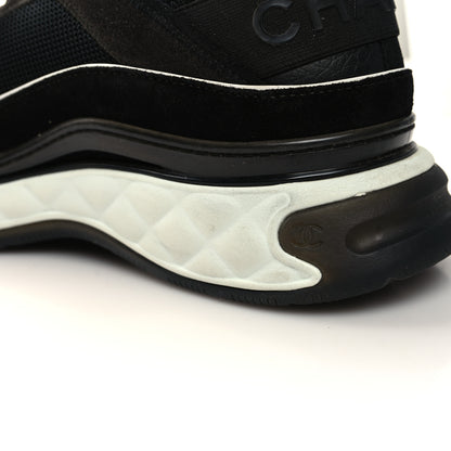 Chanel Velvet Calfskin Mixed Fibers Mens CC Sneakers 45 Black 10 of 11