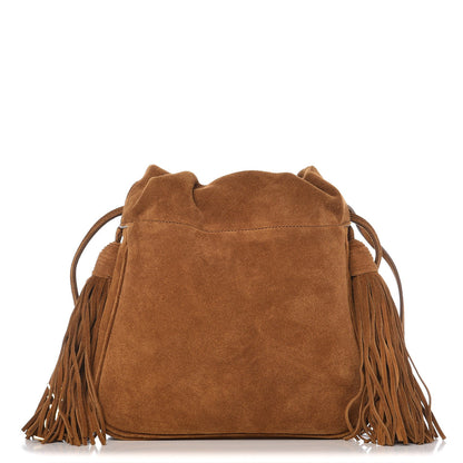 Saint Laurent Suede Calfskin Fringe Bucket Light Ochre 1 of 9