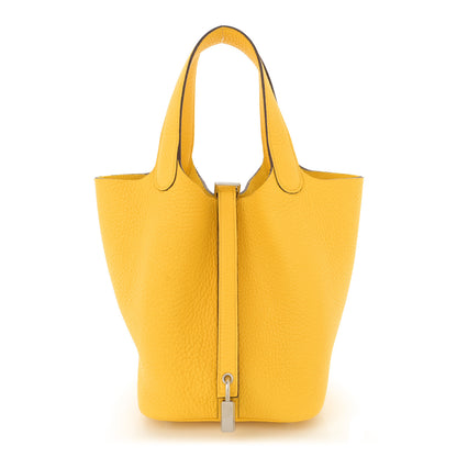 Hermes Taurillon Clemence Picotin Lock 18 PM Jaune De Naples 1 of 11