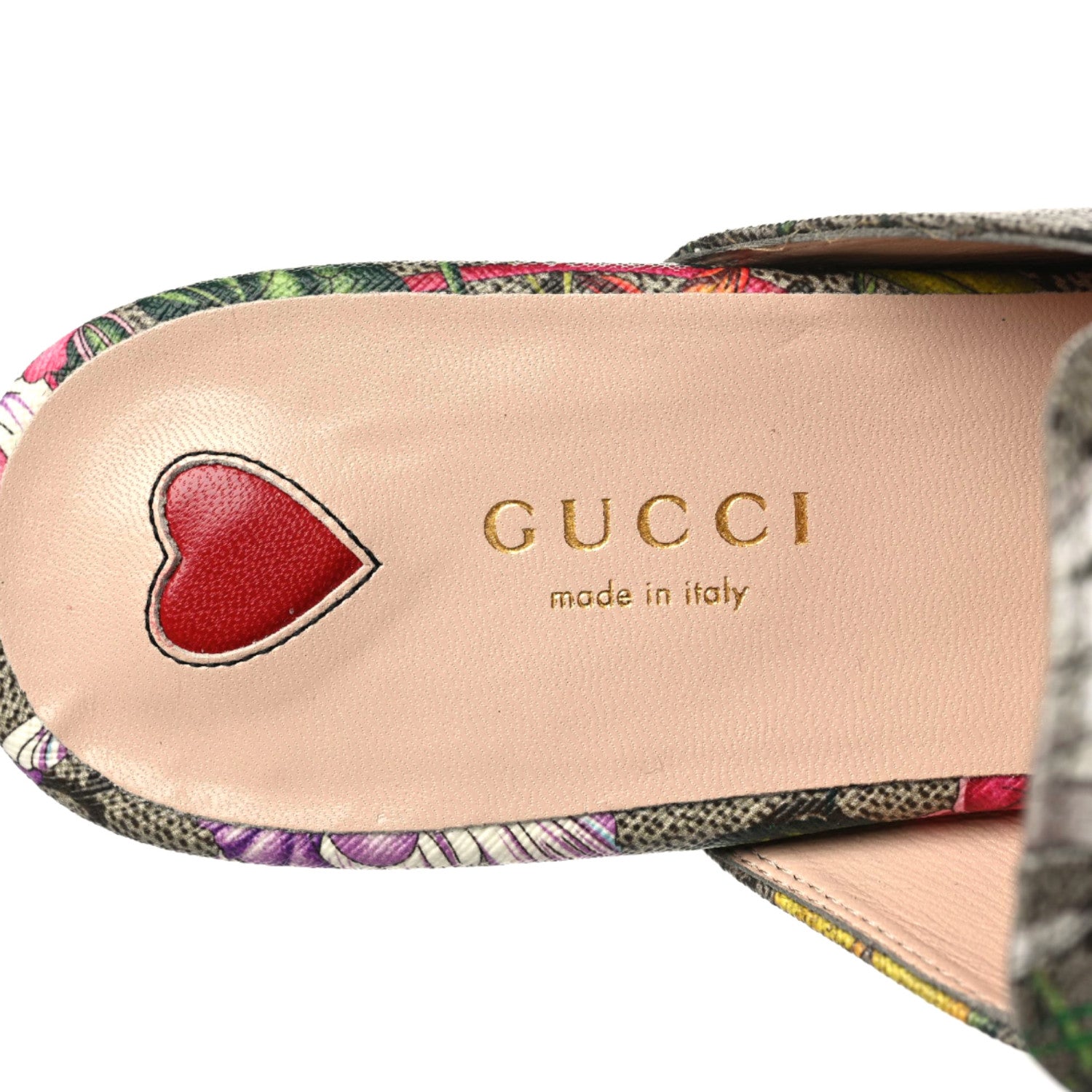 Gucci GG Supreme Monogram Flora Womens Princetown Slippers 38 Beige Ebony Multicolor Rosso 5 of 10