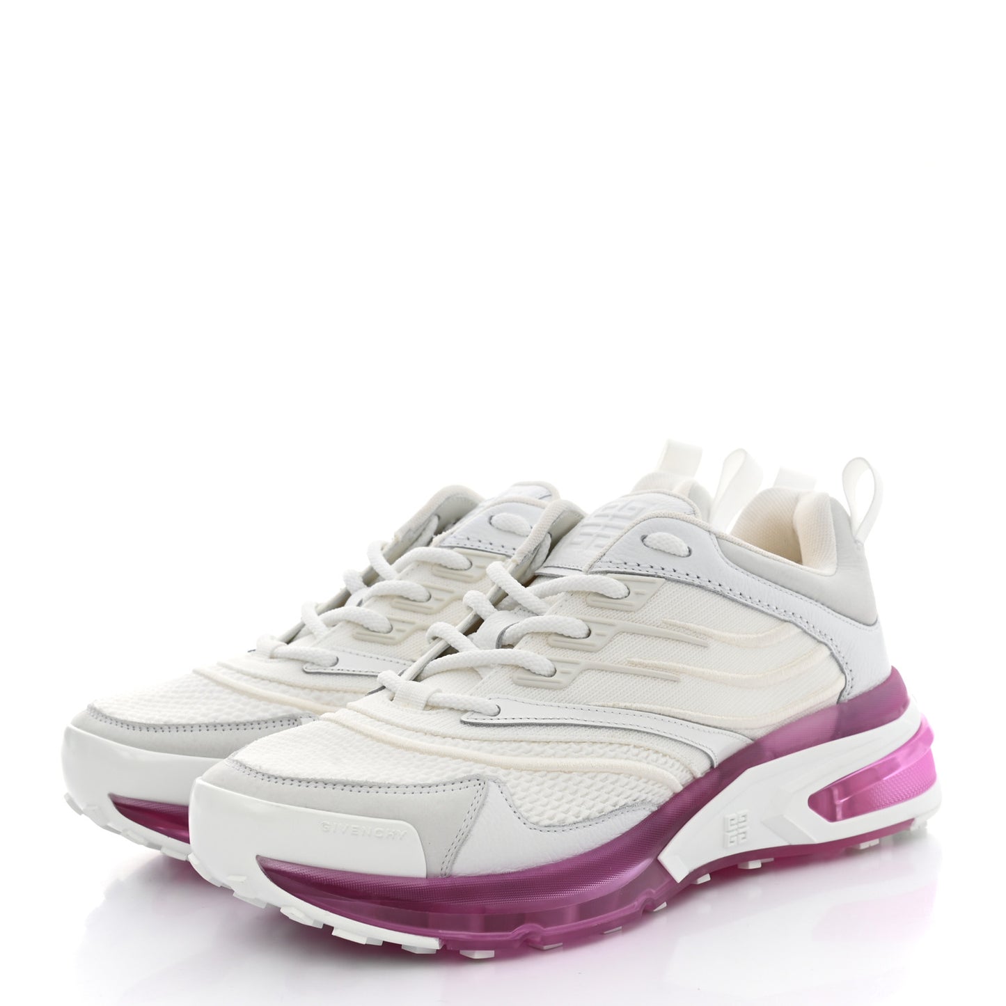Calfskin Mesh Technical Canvas GIV 1 Sneakers 39 White Pink