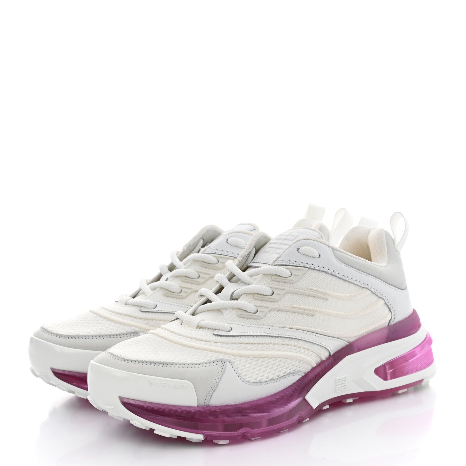 Givenchy Calfskin Mesh Technical Canvas GIV 1 Sneakers 39 White Pink 3 of 9