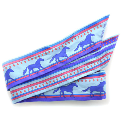 Hermes Silk Sequences Twilly Scarf Bleu Glacier 1 of 5