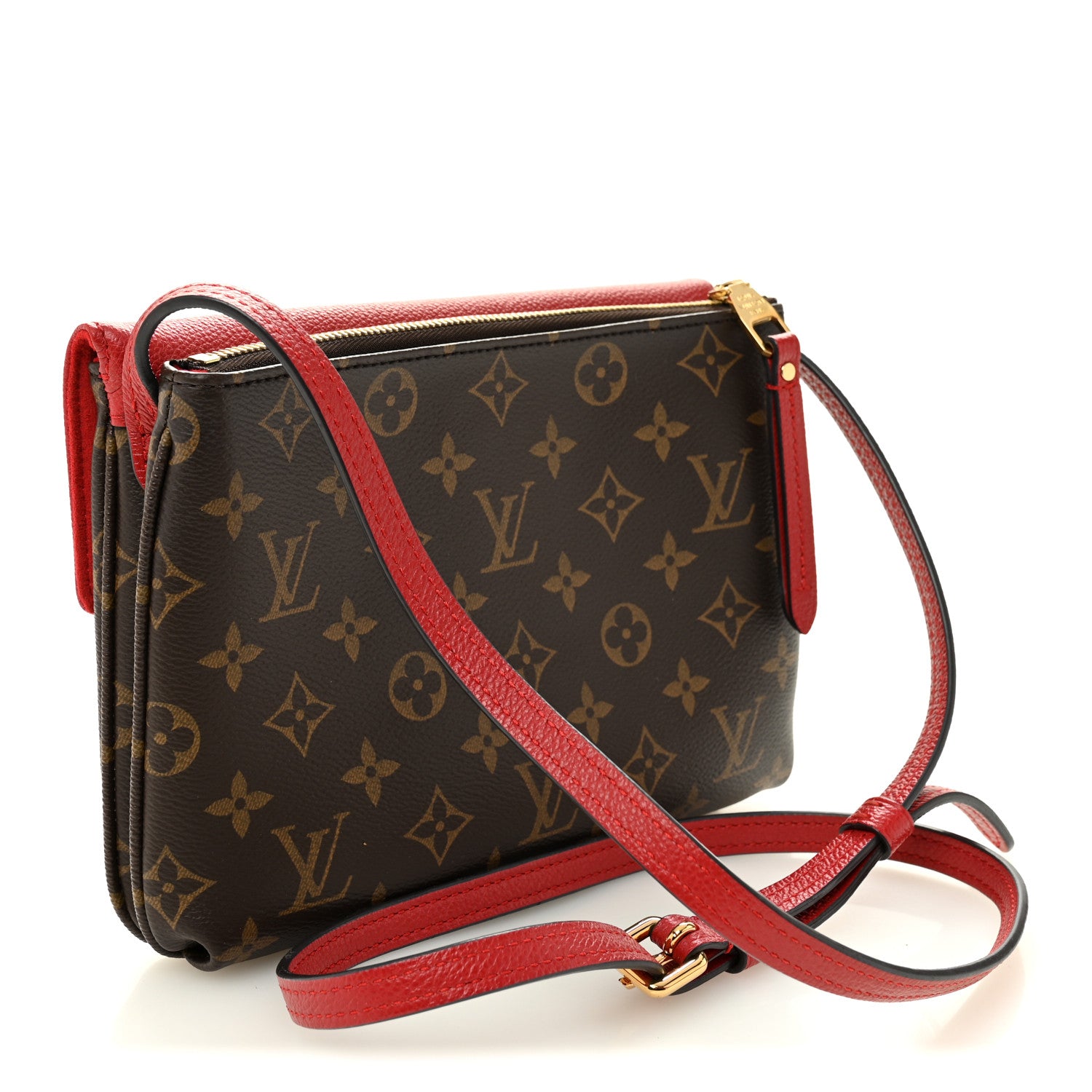 Louis Vuitton ショルダーバッグ ブラウン/レッド Louis Vuitton Monogram Twice Pochette Cherry 1866620 – FASHIONPHILE