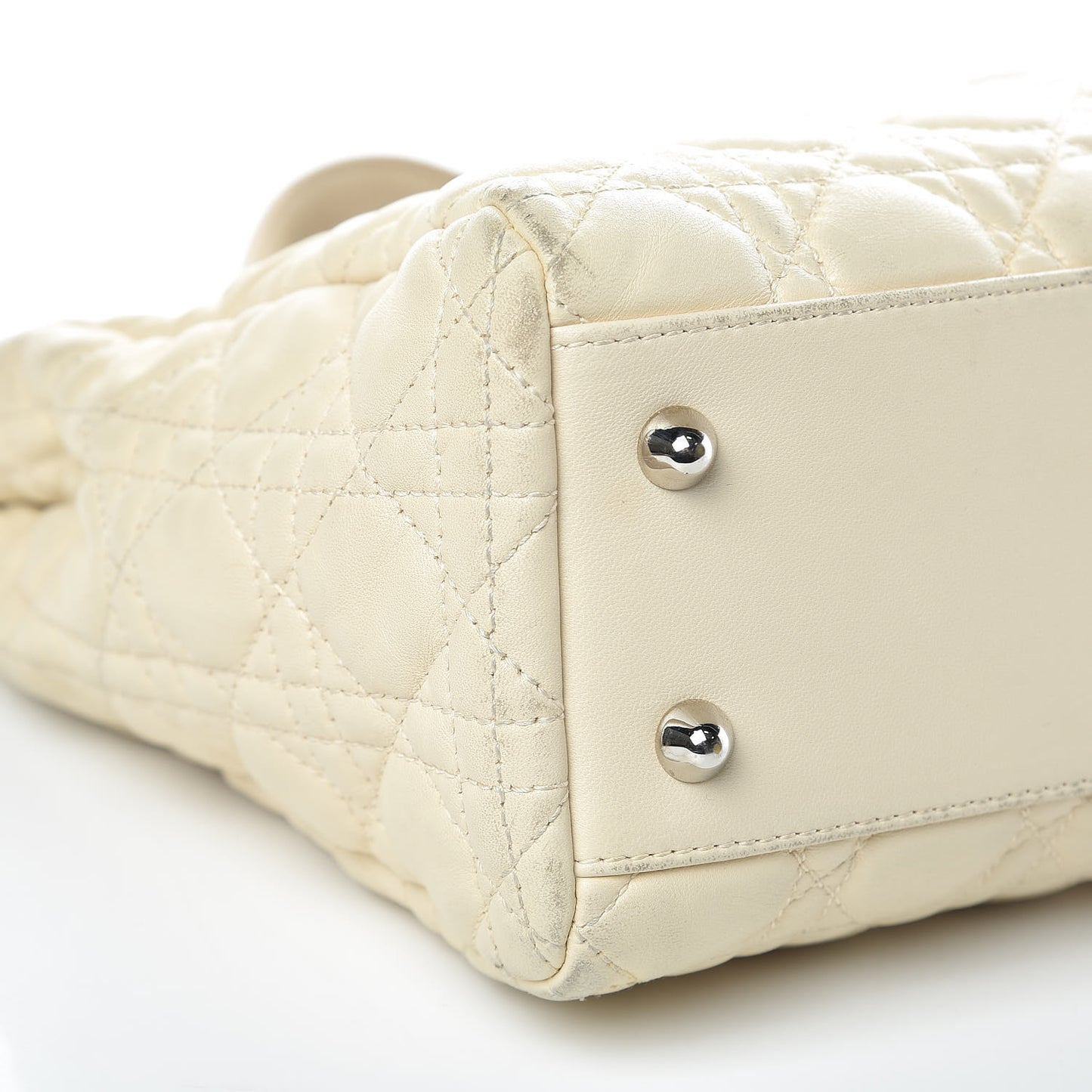 Lambskin Cannage Small Dior Soft Shopping Tote Off White